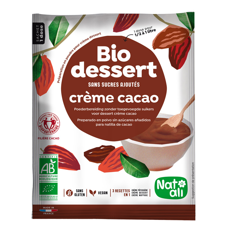 Crème Dessert Cacao & Lait de Coco - Les Chocomaniaks