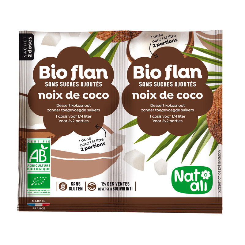 Préparation en poudre pour flan cacao bio