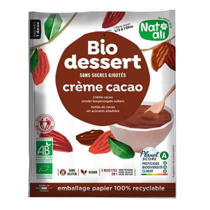 Préparation en poudre pour crème dessert cacao sans sucres ajoutés - sachet 45g