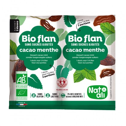 Préparation en poudre pour entremets cacao menthe sans sucres ajoutés - sachet 2x5g