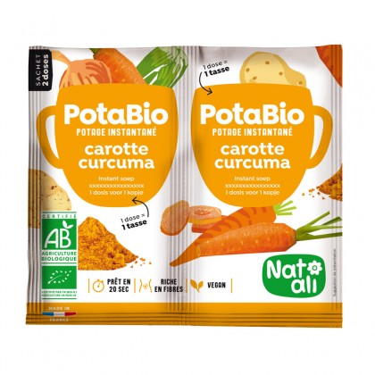 Potage instantané carotte-curcuma BIO - sachet 2x8.5g