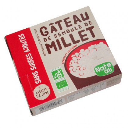 Préparation en poudre pour gâteau de semoule de millet sans sucres ajoutés BIO.